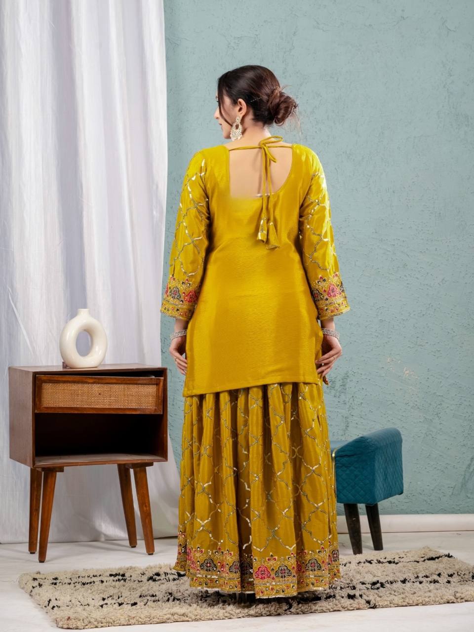Bridal Sophistication: The Ivory Lattice Ceremonial Gharara
